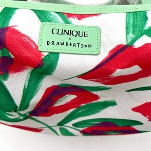 NWT Clinique X Drawbertson Floral Cosmetic Tote